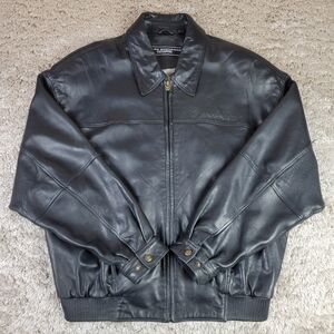 👑Pelle Pelle Marc Buchanan Black Leather Jacket Sz44(XL)🔥
